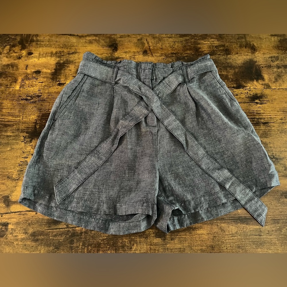 Loft paper bag chambray shorts